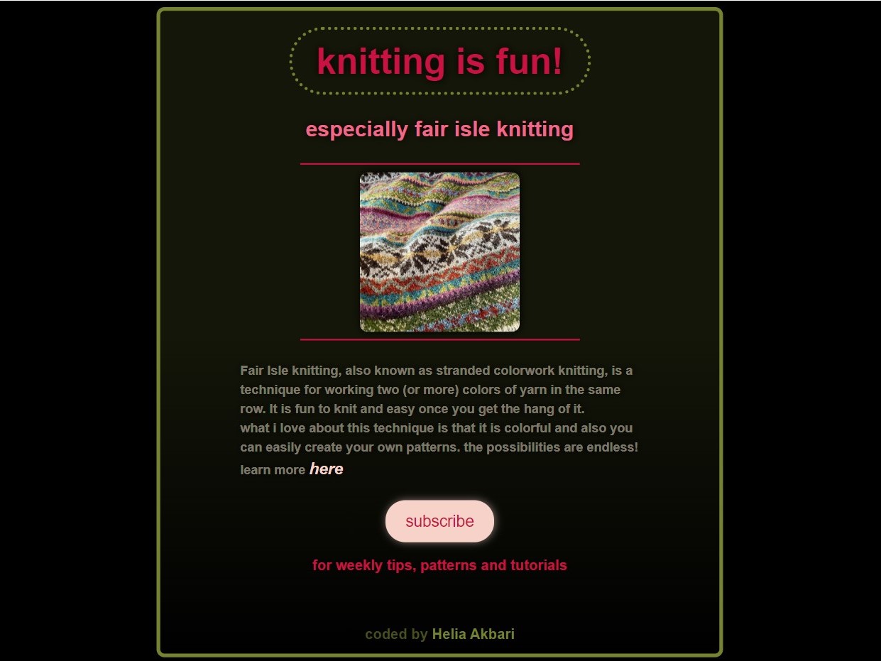 knitting webisite app projects