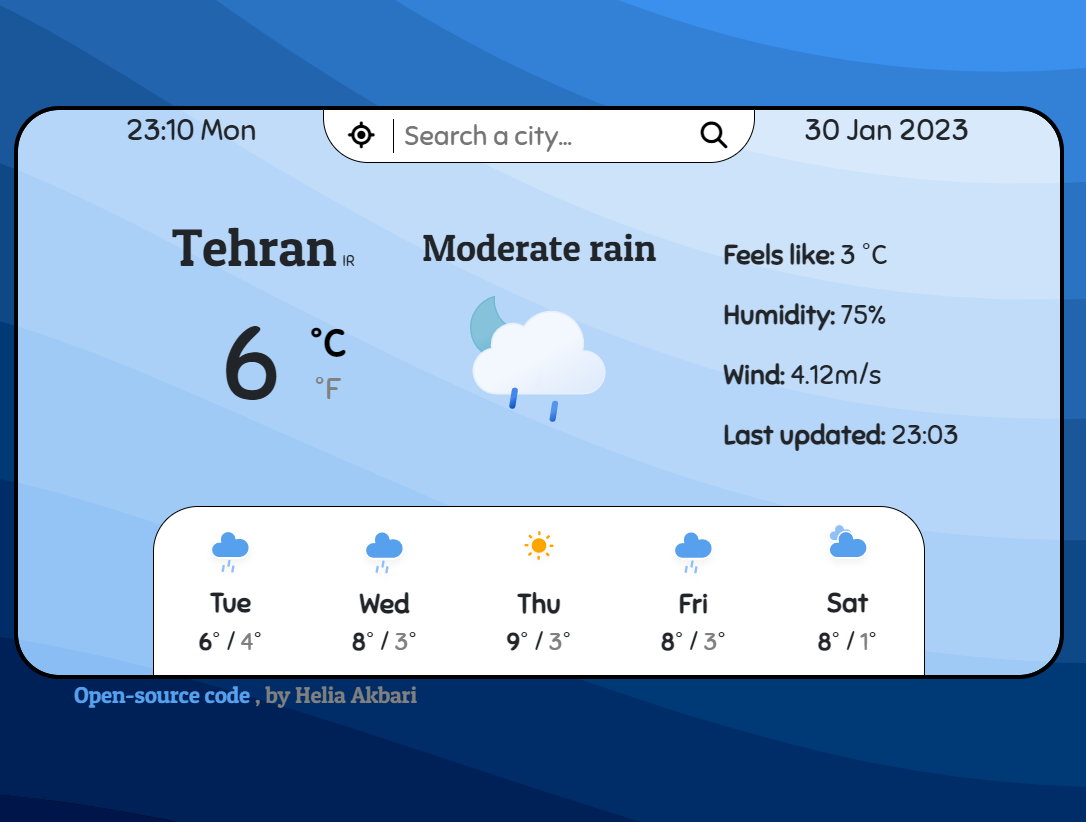 weather app website project